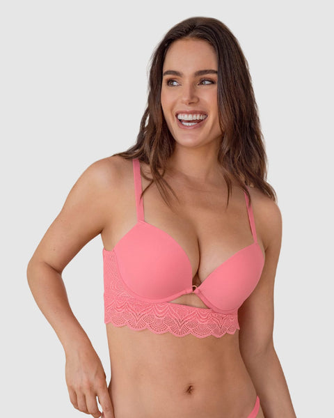 Brasier doble realce con escote profundo en espalda Sexy Back#color_297-rosado