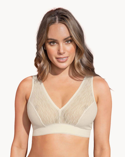 Bralette de buen cubrimiento en tul: Sexy Touch#color_253-perla