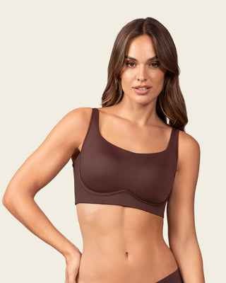 Bloomer brasilera invisible ultraplano sin elásticos y de pocas costuras#color_c56-cocoa