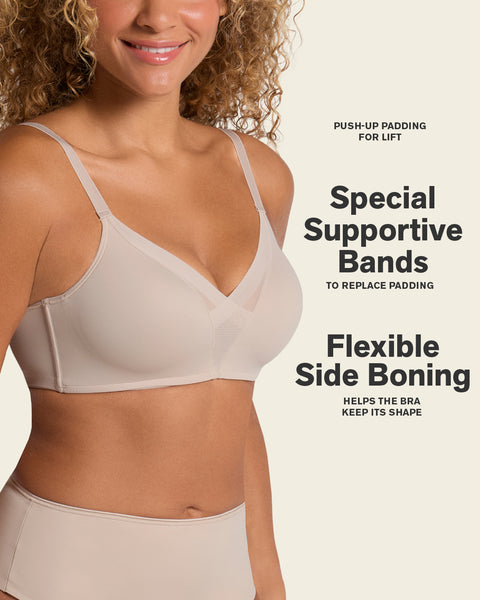 Brasier sin arco de realce alto incorporado Magical Bra#color_802-cafe-claro