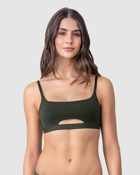 Daily-Sexy Top con abertura frontal#color_249-verde-oscuro