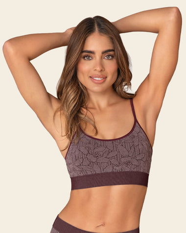 Top ultraligero en tecnología de pocas costuras#color_a97-vino-tinto-estampado