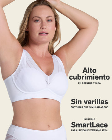 Brasier sin arco, alto cubrimiento en escote y espalda#color_000-blanco