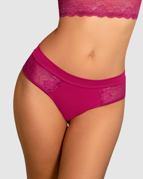 Bloomer cachetero en microfibra y detalles en encaje#color_957-fucsia