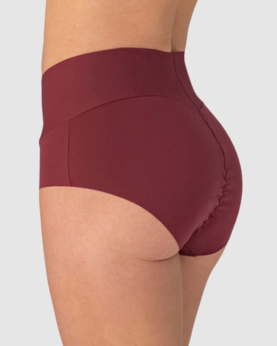 Bloomer hípster tiro alto de control fuerte de abdomen#color_382-vino