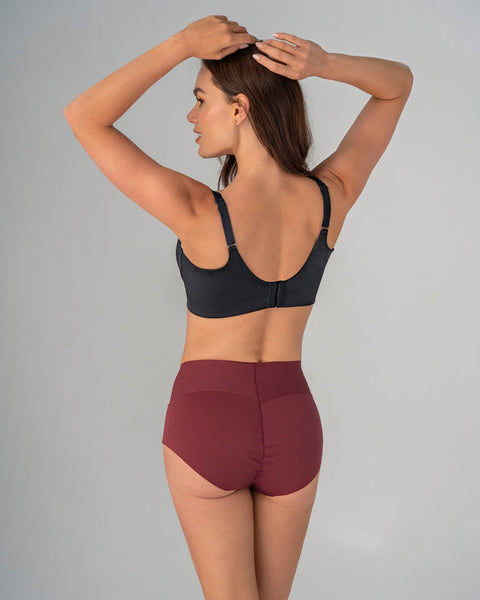 Bloomer hípster tiro alto de control fuerte de abdomen#color_382-vino