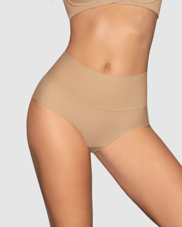 Bloomer hípster tiro alto de control fuerte de abdomen#color_801-Cafe-medio