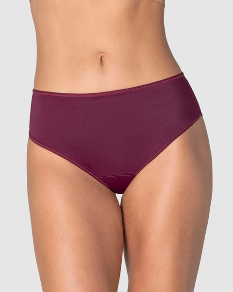 Bloomer clásico alto en pierna con control moderado en el abdomen#color_466-vino