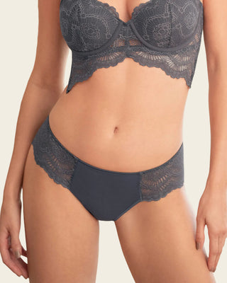 Bloomer cachetero, en tela lisa y encaje#color_721-gris-oscuro