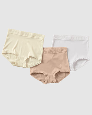 Paquete x 3 bloomers clásicos con toques de encaje#color_s06-blanco-cafe-claro-marfil