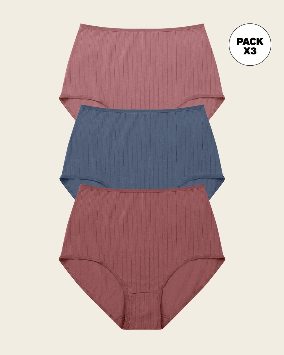Paquete x 3 bloomers clásicos con excelente cubrimiento
