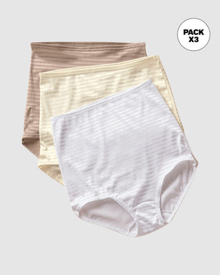 Paquete x 3 bloomers Clásicos con Máximo Cubrimiento#color_s06-blanco-cafe-claro-marfil