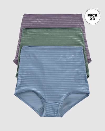 Paquete x 3 bloomers Clásicos con Máximo Cubrimiento#color_s24-lila-empolvado-verde-azul-empolvado