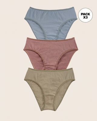Paquete x 3 bloomers tipo bikini con buen cubrimiento#color_s35-azul-claro-cafe-medio-verde-medio