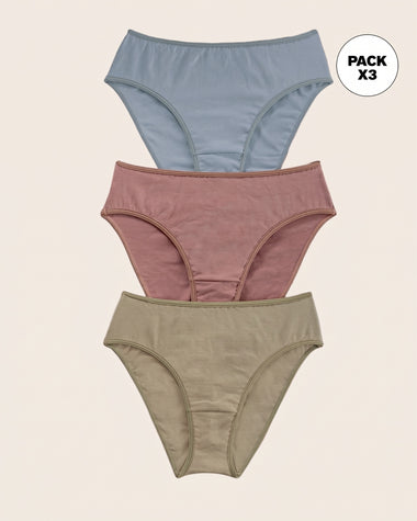 Paquete x 3 bloomers tipo bikini con buen cubrimiento#color_s35-azul-claro-cafe-medio-verde-medio