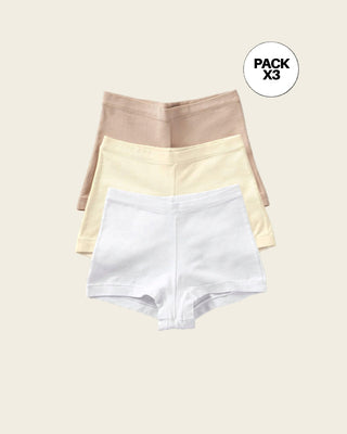 Paquete x 3 bóxers con algodón elástico#color_991-blanco-cafe-claro-marfil