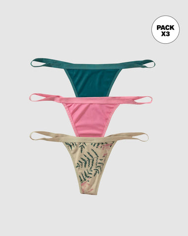 Paquete x 3 tangas brasileras de tiro bajo#color_s39-estampado-hojas-rosado-verde-pino