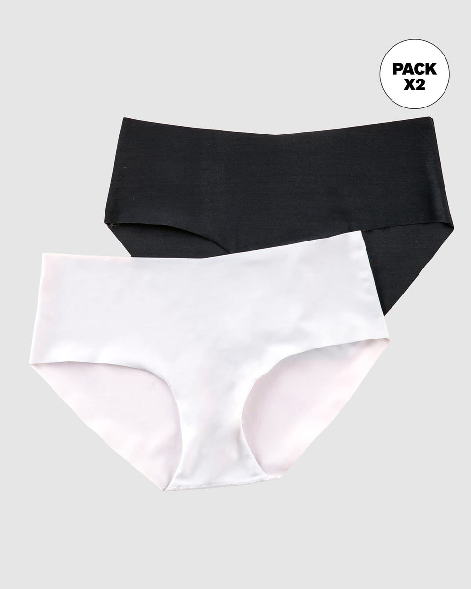 Paquete x 2 bloomers tipo hipster invisibles ultraplanos sin elásticos