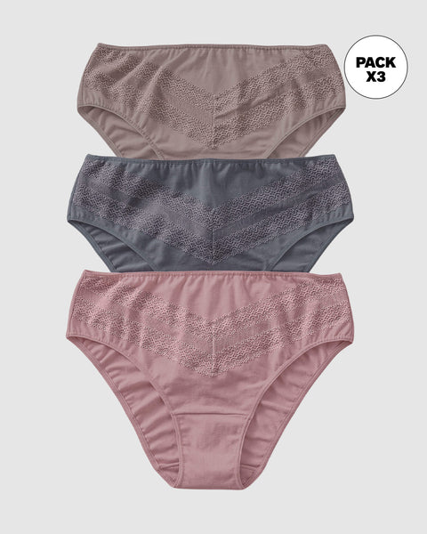 Paquete x 3 bloomers Bikini x3 Clásicos y Confortables#color_s31-palo-de-rosa-gris-claro-gris-oscuro
