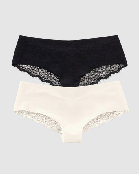 Paquete x 2 bloomers cacheteros descaderados con encaje#color_s39-perla-negro