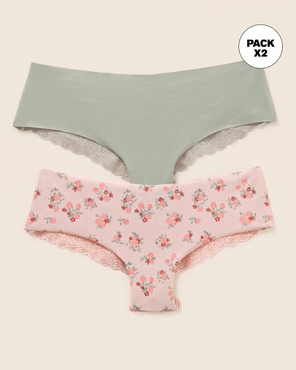 Paquete x 2 bloomers cacheteros descaderados con encaje