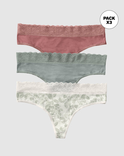 Paquete x3 brasileras en algodón elástico con detalle en encaje#color_s08-gris-palo-de-rosa-marfil-estampado