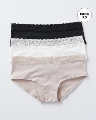 Paquete x3 bloomers estilo hípster total comodidad#color_s01-perla-negro-Cafe-claro