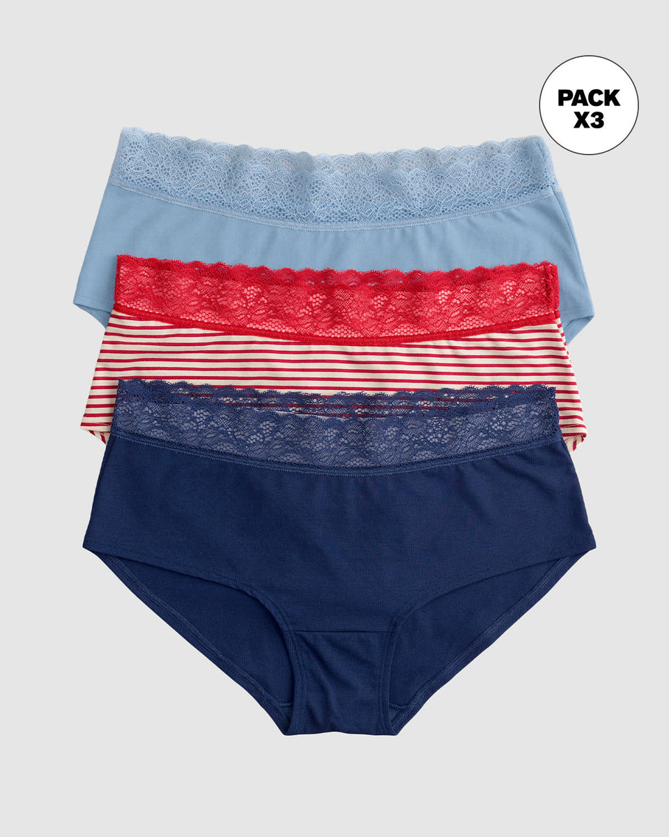 Paquete x3 bloomers estilo hipster total comodidad