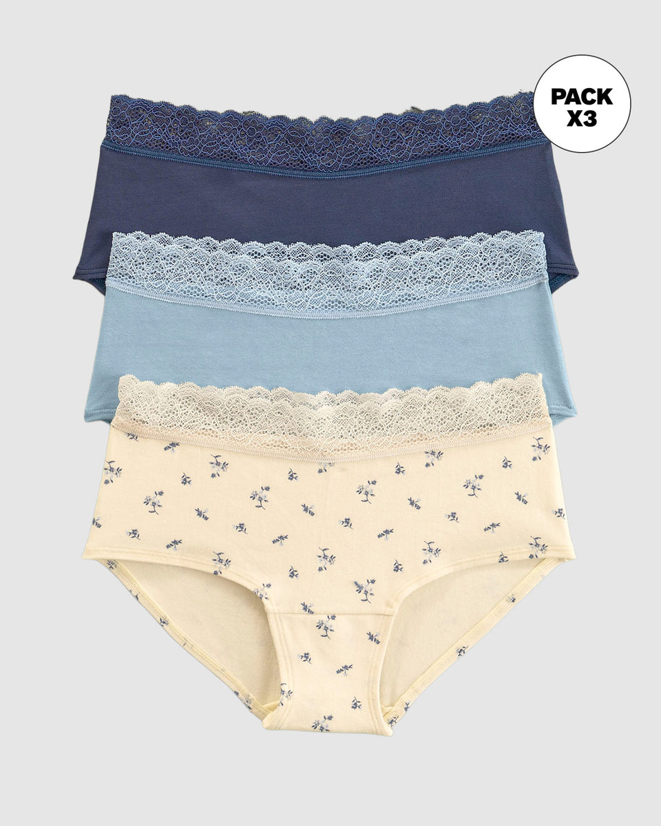 Paquete x3 bloomers estilo hípster total comodidad