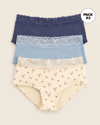 Paquete x3 bloomers estilo hípster total comodidad#color_s18-azul-claro-azul-grisaceo-estampado-floral