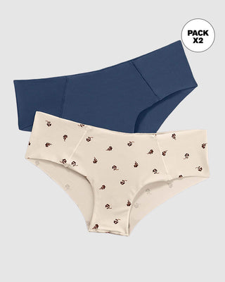 Paquete x 2 hípsters invisibles ultracómodos de tiro bajo#color_s15-estampado-azul-oscuro