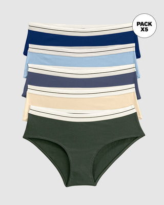 Paquete x 5 bloomers estilo hípster#color_s19-marfil-verde-azul-azul-grisaceo-azul-claro
