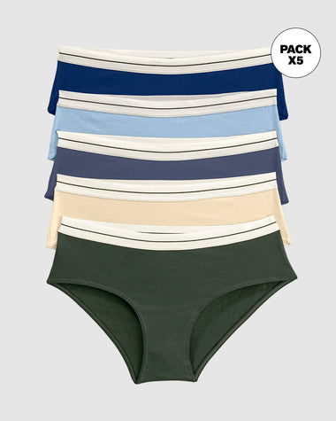Paquete x 5 bloomers estilo hípster#color_s19-marfil-verde-azul-azul-grisaceo-azul-claro