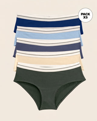 Paquete x 5 bloomers estilo hípster#color_s19-marfil-verde-azul-azul-grisaceo-azul-claro