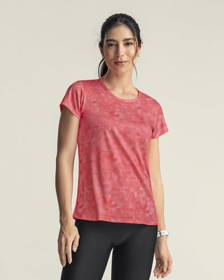 Blusa deportiva de secado rápido y silueta semiajustada#color_040-jaspeado-rosado
