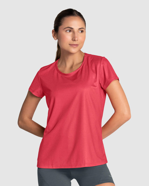 Blusa deportiva de secado rápido y silueta semiajustada#color_354-rojo-medio