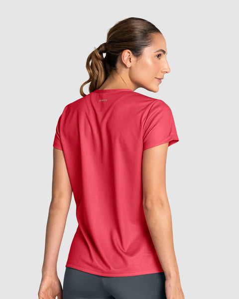 Blusa deportiva de secado rápido y silueta semiajustada#color_354-rojo-medio