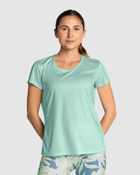 Blusa deportiva de secado rápido y silueta semiajustada#color_475-verde