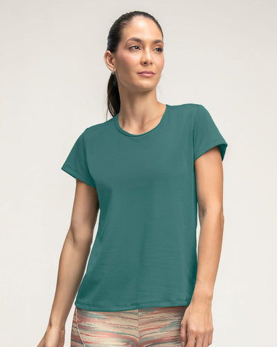 Blusa deportiva de secado rápido y silueta semiajustada#color_632-verde