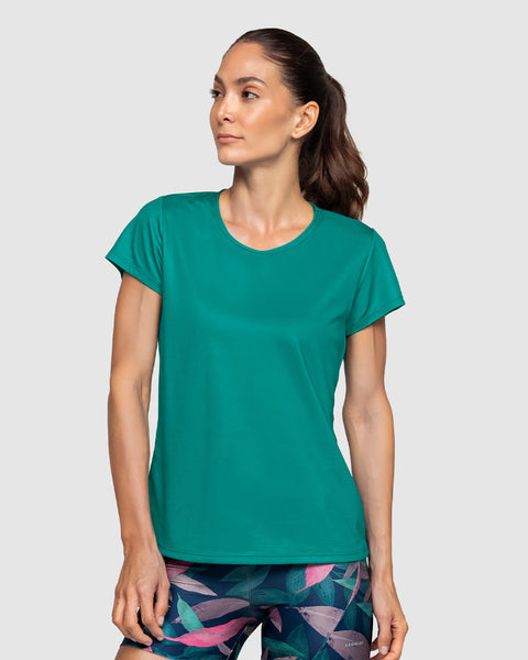 Blusa deportiva de secado rápido y silueta semiajustada#color_663-verde