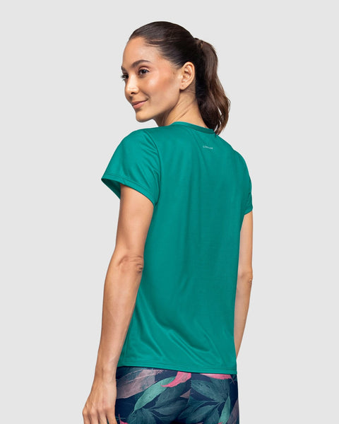 Blusa deportiva de secado rápido y silueta semiajustada#color_663-verde