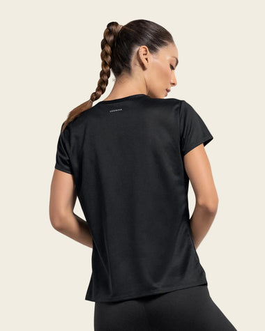 Blusa deportiva de secado rápido y silueta semiajustada#color_700-negro