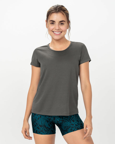 Blusa deportiva de secado rápido y silueta semiajustada#color_750-gris