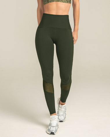 Legging de control con mallas transpirables en piernas#color_249-verde-oscuro