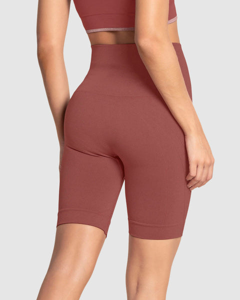 Short ciclista sin costuras control moderado en abdomen y muslos#color_194-vinotinto