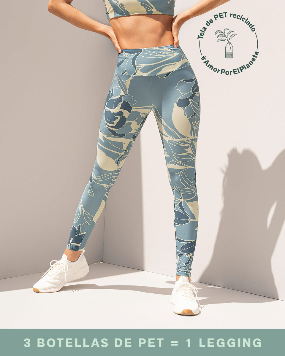 Legging de tiro alto control en abdomen y muslos en material BIO-PET