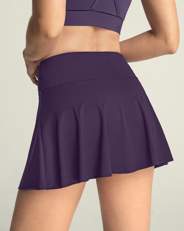 Falda deportiva con short interno con bolsillo#color_450-morado