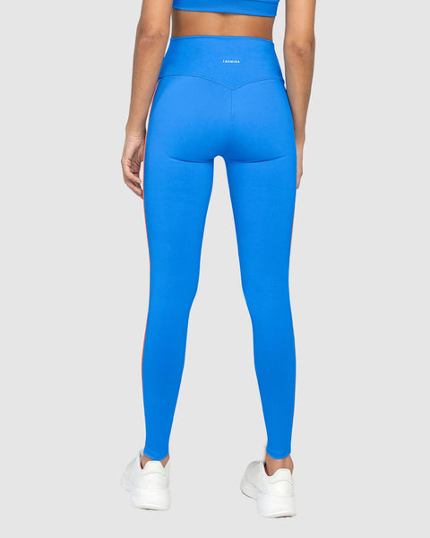 Legging deportivo de control con doble capa de tela en pretina#color_502-azul