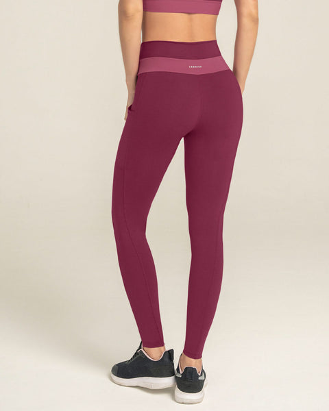 Legging tiro alto control en abdomen y muslos con bolsillo lateral#color_220-vino-tinto