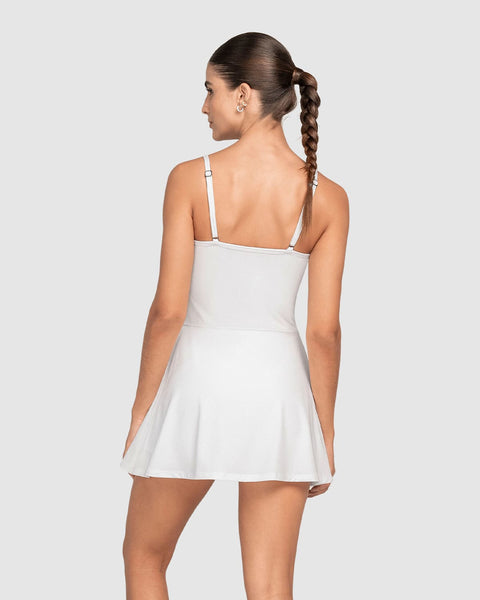 Vestido deportivo con top y short internos#color_000-blanco